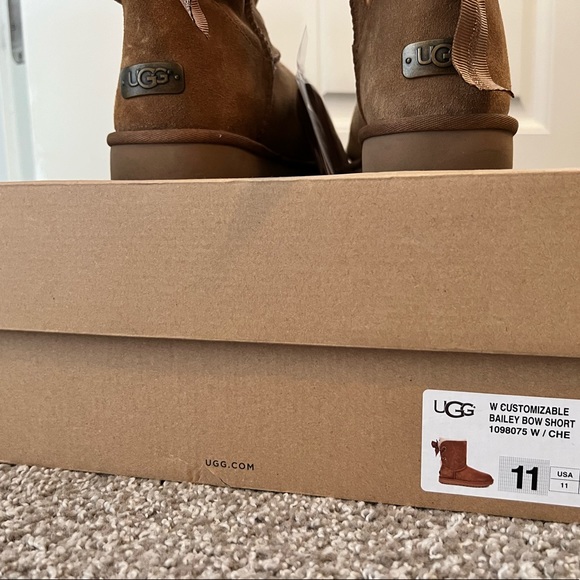UGG Customizable Bailey Bow Short Brown Boots - Picture 6 of 8